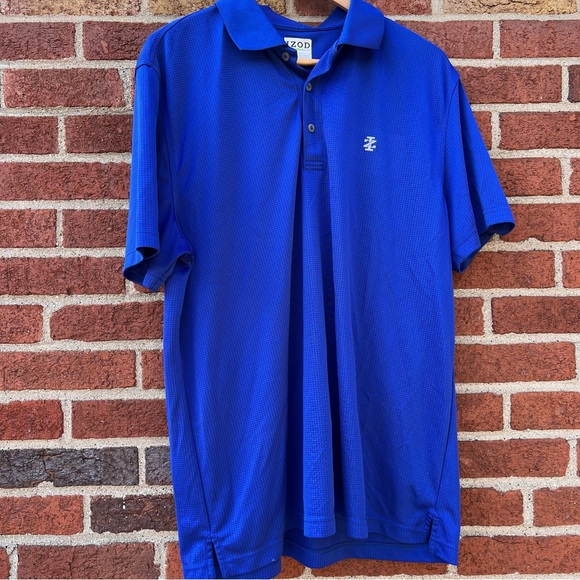 Izod Golf Mens Short Sleeve Polyester Shirt  Blue Performance Size Large - Picture 1 of 7